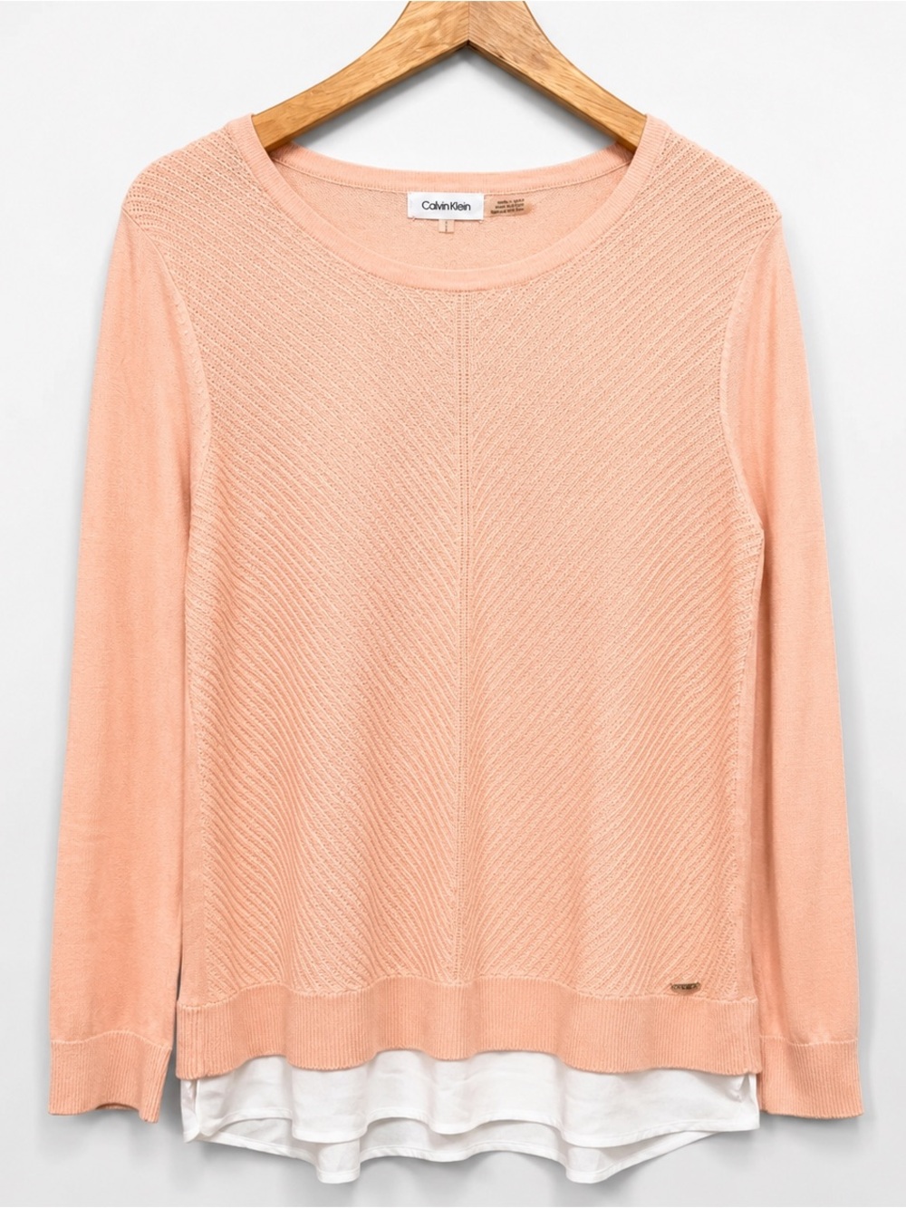 Calvin Klein Peach lightweight Sweater blouse size large - Picture 1 of 4